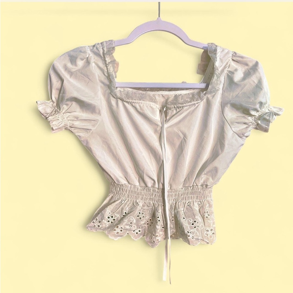 White Lace Crop Top